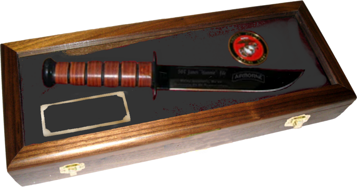 MC44 - MARINE CORPS WALNUT CASE (KA-BAR not included) – Buf's Awards