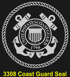 CG86BL - COAST GUARD Comm - "WITH HONOR SINCE 1790" + YOUR PERSONAL ENGRAVING ON THE BACK - LEATHER HANDLE