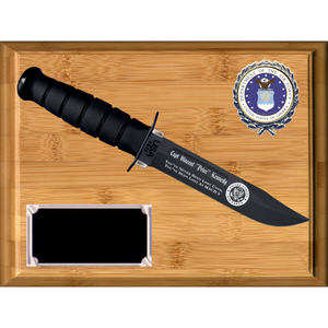 AF04 - AIR FORCE BAMBOO PLAQUE (KA-BAR not included)