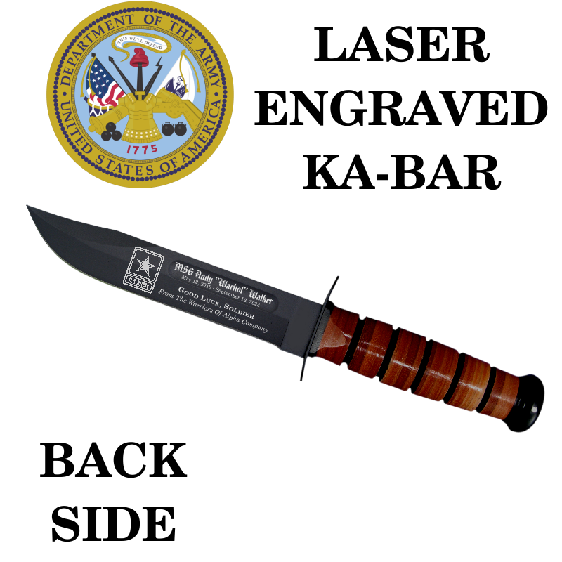 AR03 - ARMY KA-BAR - LASER ENGRAVED - BACK SIDE – Buf's Awards