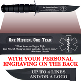CV88B - CIVILIAN Comm - "ONE MISSION" + YOUR PERSONAL ENGRAVING ON THE BACK - BLACK HANDLE