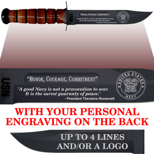 NA80B - NAVY Comm - "HONOR, COURAGE" + YOUR PERSONAL ENGRAVING ON THE BACK