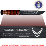AF80L - AIR FORCE Commemorative - "AIM HIGH - FIGHT TO WIN" - LEATHER HANDLE