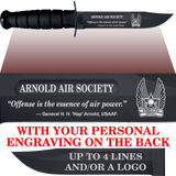 AF88B - AIR FORCE Comm - "ARNOLD AIR" + YOUR PERSONAL ENGRAVING ON THE BACK - BLACK HANDLE