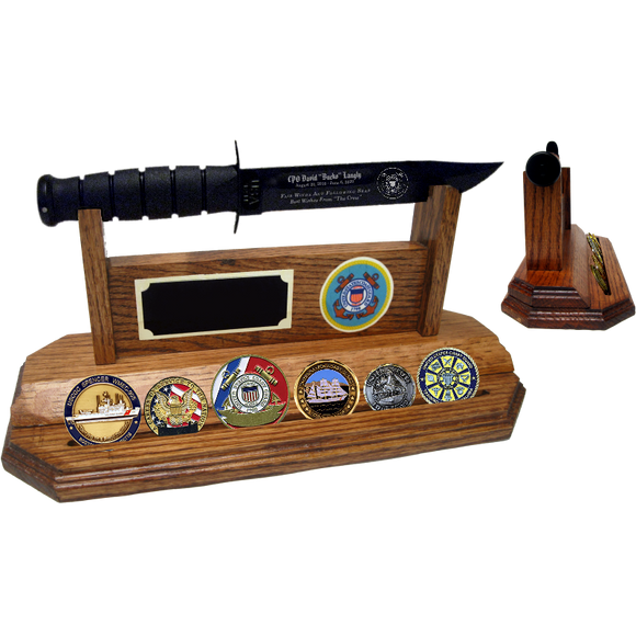 CG20 - COAST GUARD STAND-UP COIN - HONEY OAK (KA-BAR and Coins not included)