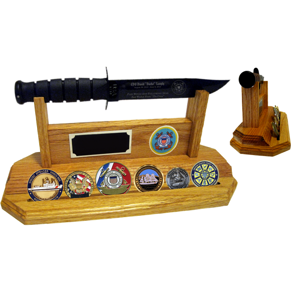 CG60 - COAST GUARD STAND-UP COIN - LIGHT OAK (KA-BAR and Coins not included)