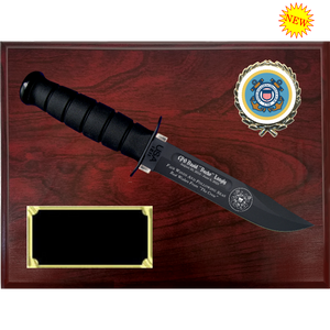 CG58 - COAST GUARD RUBY RED MARBLEIZED FINISH PLAQUE (KA-BAR not included)