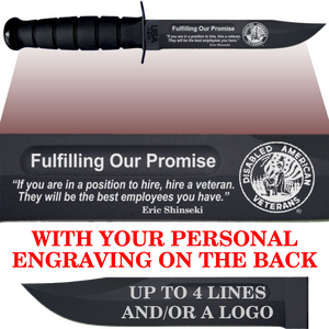 CV84B - CIVILIAN Comm - "FULFILLING OUR PROMISE" + YOUR PERSONAL ENGRAVING ON THE BACK - BLACK HANDLE