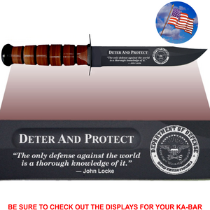 CV86L - CIVILIAN Commemorative - "DETER AND PROTECT" - LEATHER HANDLE
