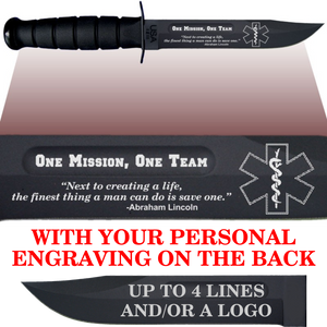 CV88B - CIVILIAN Comm - "ONE MISSION" + YOUR PERSONAL ENGRAVING ON THE BACK - BLACK HANDLE