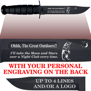 CV90B - CIVILIAN Comm - "GREAT OUTDOORS" + YOUR PERSONAL ENGRAVING ON THE BACK - BLACK HANDLE